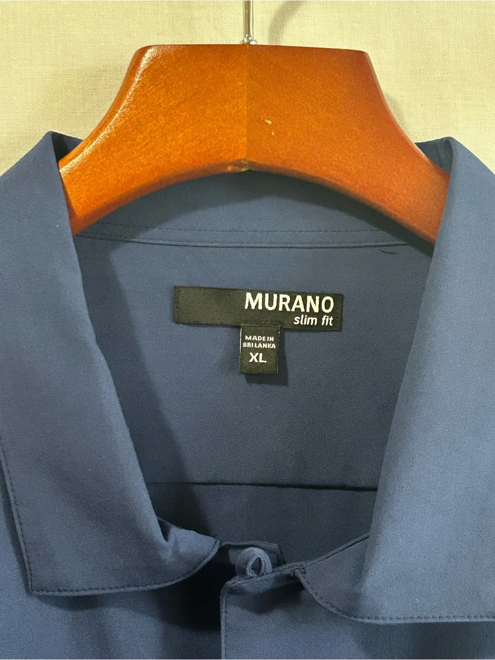 Murano - Navy Short-Sleeve Button-Down Shirt with White and Green Sleeve Stripes